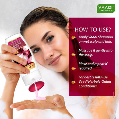 Organic Onion Shampoo with Black Seed Oil, Plant Keratin & PRO Vitamin B5 (110 ml/4 fl oz)
