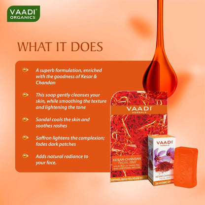 Saffron Sandal Facial Bar with Orange Peel Extract - Reduces Marks (25 gms/0.9 oz)