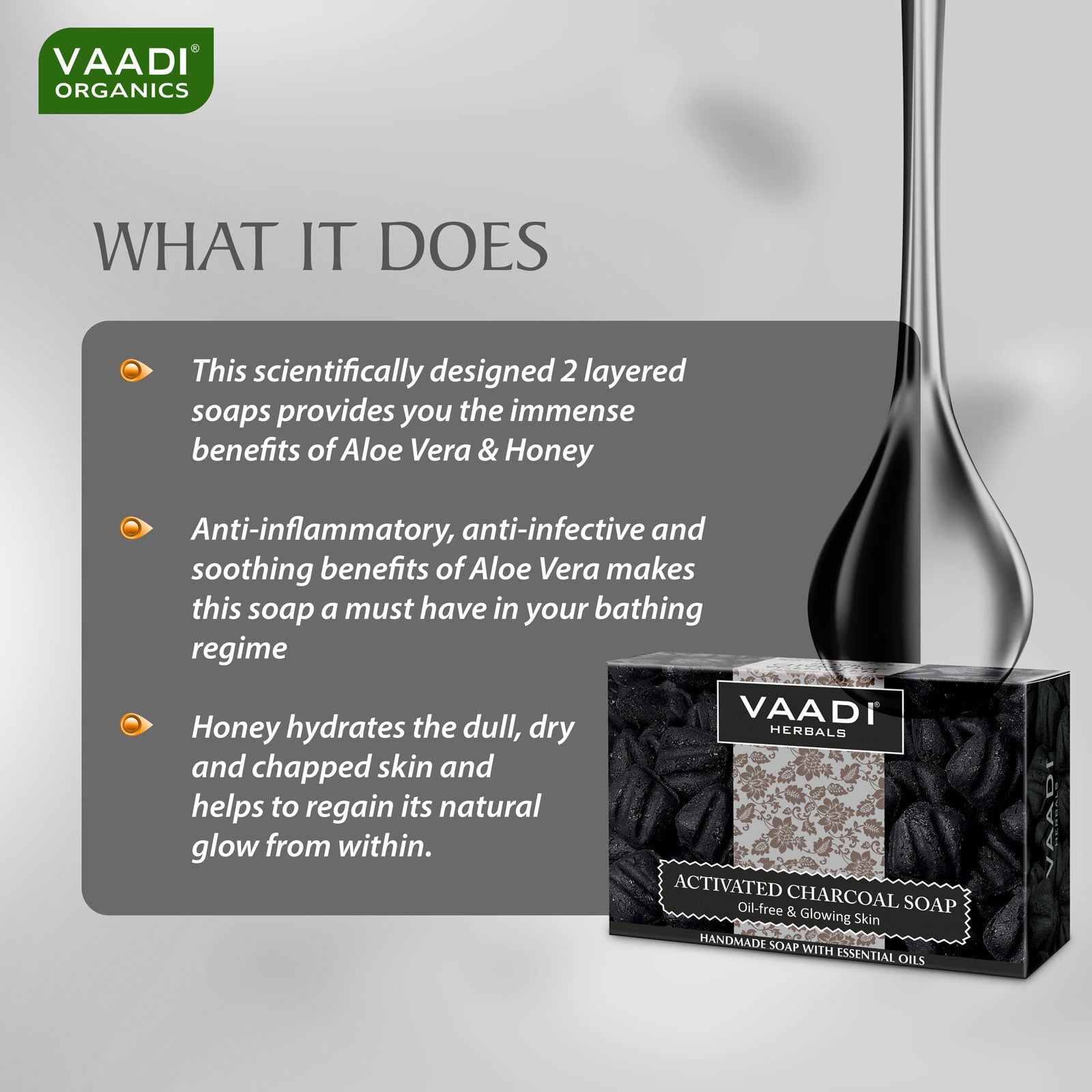 Activated Charcoal Soap - Detoxifies Skin - Brightens The Skin Tone (75 gms / 2.7 oz)