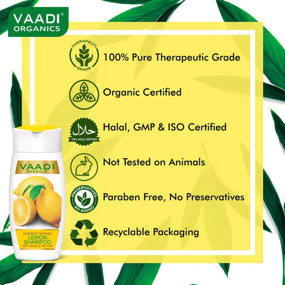Dandruff Defense Organic Lemon Shampoo with Tea Tree Extract (110 m/ 4 fl oz)