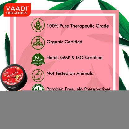 Nourishing Organic Strawberry and Honey Lip Balm (4 x 10 gms/0.4 oz)