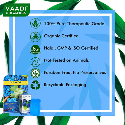 Organic Blueberry Facial Bar with Mint Extract & Olive Oil - Prevents Wrinkles (25 gms/0.9 oz)