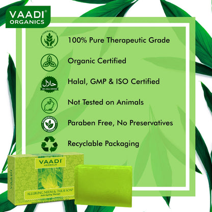 Organic Anti Bacterial Neem Tulsi Soap (75 gms / 2.7 oz)