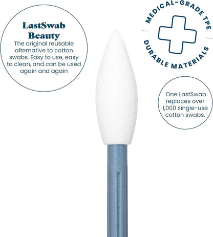 LastSwab® Reusable Cotton Swabs for Gentle & Eco-Friendly Beauty Routines - The Sustainable Alternative to Single-Use Q Tips - Zero Waste & Easy to Clean - Comes with a Travel Case Holder (Red)