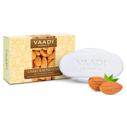 Rehydrating Organic Lavish Almond Soap with Honey & Aloe Vera - Improves Complexion (75 gms/2.7 oz)