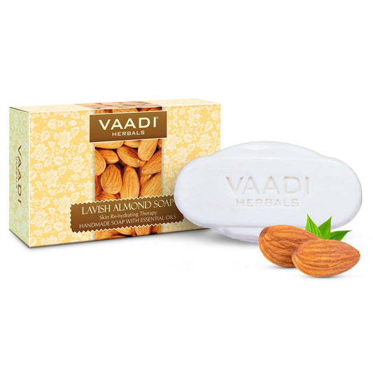 Rehydrating Organic Lavish Almond Soap with Honey & Aloe Vera - Improves Complexion (75 gms/2.7 oz)