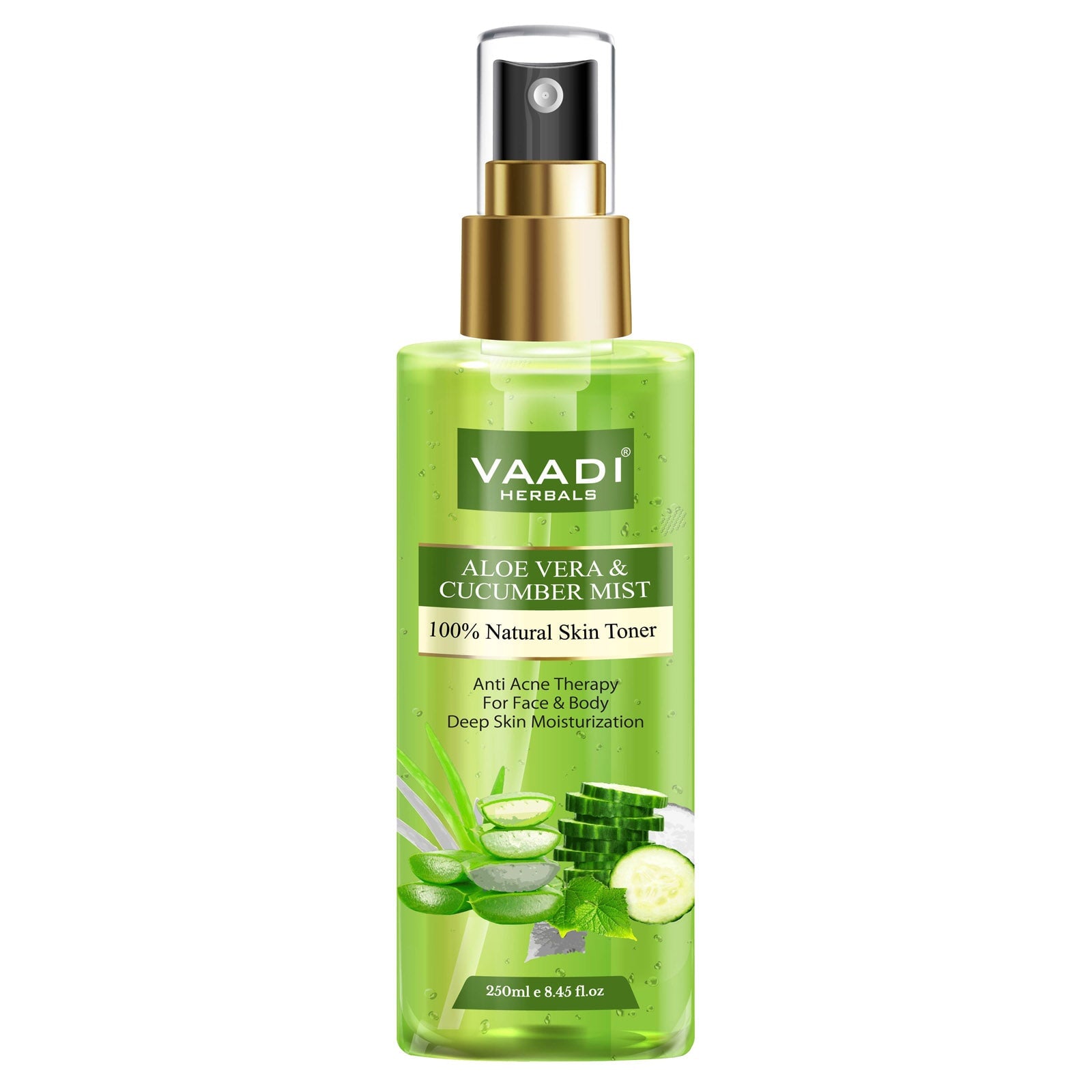 Pack of 2 Skin Toners - Lavender Water and Aloe Vera & Cucumber Mist - 100% Natural & Pure (2 x 250 ml / 8.5 fl oz)