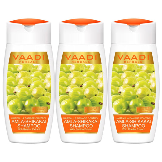 Hairfall & Damage Control Organic Shampoo (Indian Gooseberry Extract) (3 x 110 ml/4 fl oz)