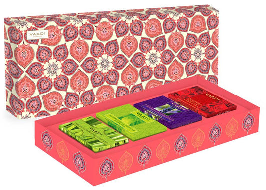 Exotic Fragrance Collection - 4 Premium Herbal Handmade Organic Soap Gift Box - Natural Skin Cleansing Bars for All Skin Types
