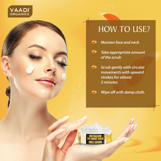 24 Carat Gold Scrub with Sandalwood & Turmeric - Clears Oil & Impurities (50 gms / 2 oz)