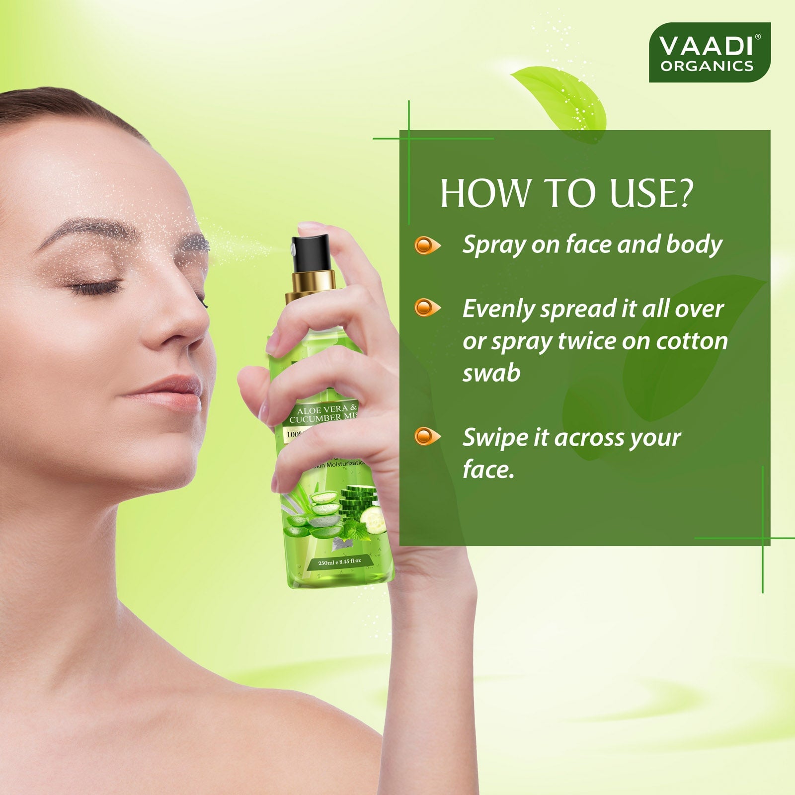 Pack of 2 Skin Toners - Lavender Water and Aloe Vera & Cucumber Mist - 100% Natural & Pure (2 x 250 ml / 8.5 fl oz)
