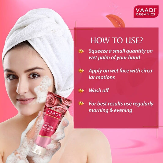 Insta Glow Pink Rose Face wash with Aloe vera extract (60 ml/2.11 fl oz)
