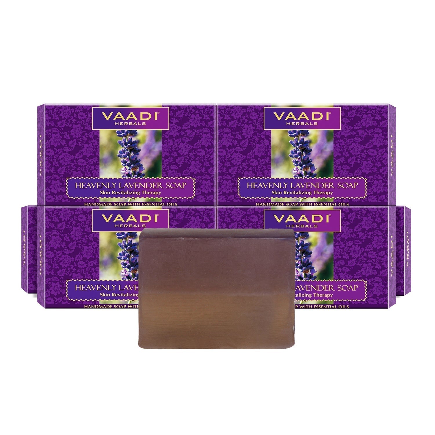 Heavenly Organic Lavender Soap with Rosemary - Revitalizes & Hydrates Skin (6 x 75 gms / 2.7 oz)