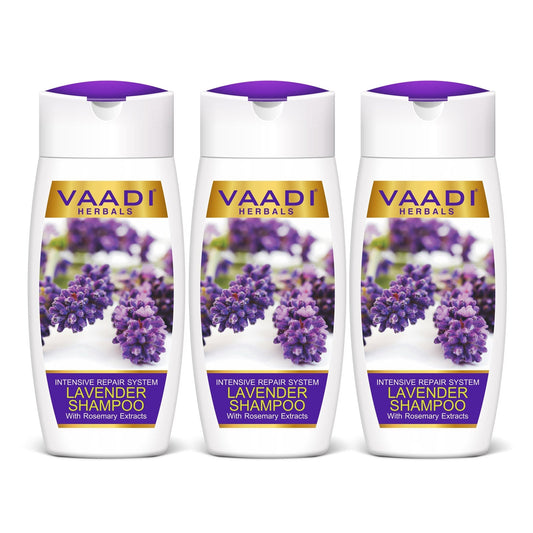 Intensive Repair Organic Lavender Shampoo with Rosemary Extract (3 x 110 ml/ 4 fl oz)