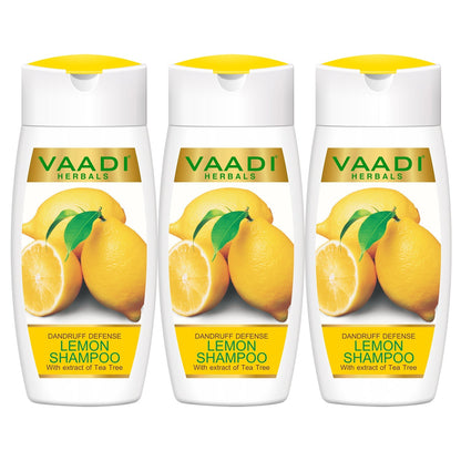 Dandruff Defense Organic Lemon Shampoo with Tea Tree Extract (3 x 110 ml/ 4 fl oz)