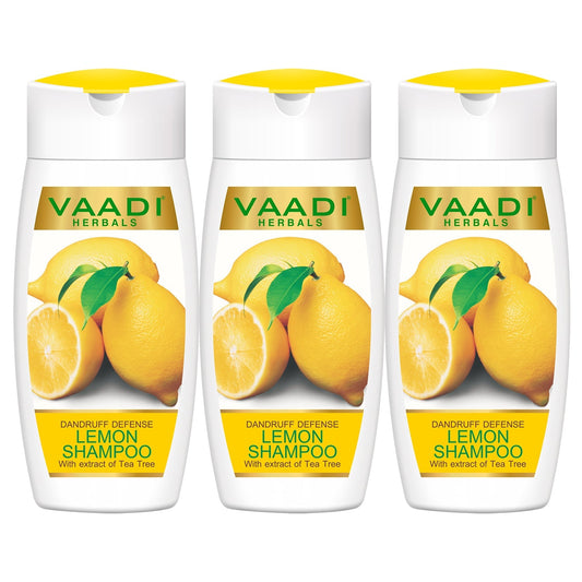 Dandruff Defense Organic Lemon Shampoo with Tea Tree Extract (3 x 110 ml/ 4 fl oz)