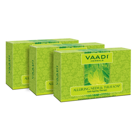 Organic Anti Bacterial Neem Tulsi Soap (3 x 75 gms / 2.7 oz)