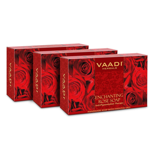 Enchanting Organic Rose Soap with Mulberry Extract - Anti Pigmentation Therapy (3 x 75 gms/2.7 oz)