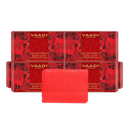 Enchanting Organic Rose Soap with Mulberry Extract - Anti Pigmentation Therapy (6 x 75 gms/2.7 oz)