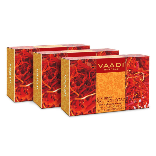 Luxurious Organic Saffron Soap - Skin Restoration Therapy - Evens Skin Tone (3 x 75 gms / 2.7 oz)