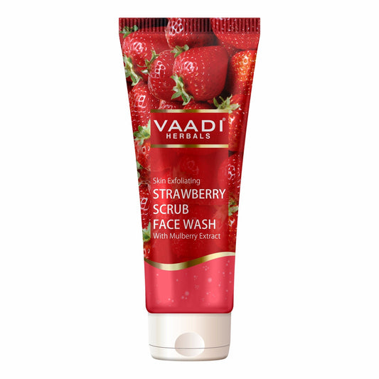 Skin Exfoliating Organic Strawberry Scrub Face Wash with Mulberry Extract (60ml/ 21.1 fl oz)