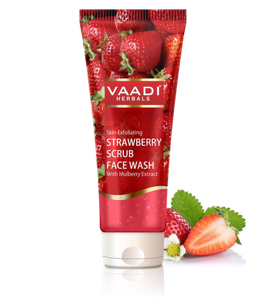 Skin Exfoliating Organic Strawberry Scrub Face Wash with Mulberry Extract (60ml/ 21.1 fl oz)