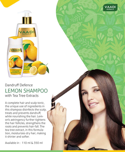 Dandruff Defense Organic Lemon Shampoo with Tea Tree Extract (3 x 110 ml/ 4 fl oz)